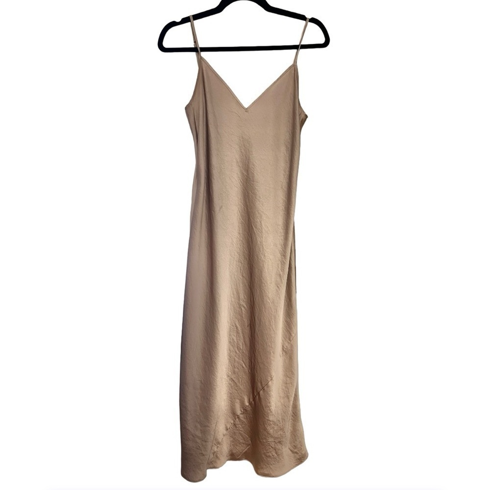 Wilfred- Only Slip Satin Midi Dress- HUMUS BEIGE- Size Small 👡👗✨ - Picture 7 of 12